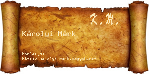 Károlyi Márk névjegykártya